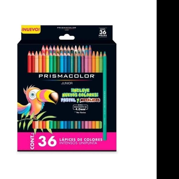 COLORES ESTUCHE C36L PRISMACOLOR JUNIOR METALICOS Y PASTEL